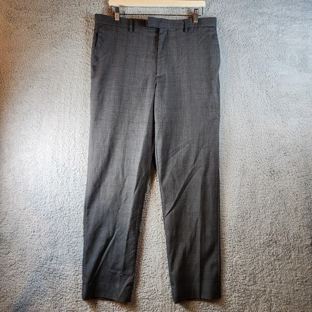 Banana Republic Dress Pants Men's 34x32 Gray Standard Fit Stretch Straight Leg
